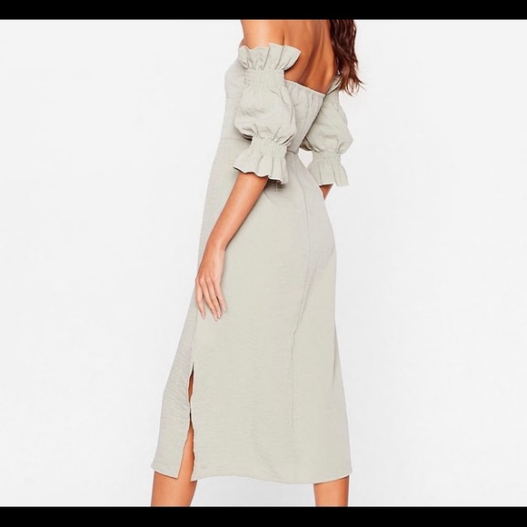 Nasty Gal Sage Midi Sweetheart Dress 👗 - Picture 4 of 9